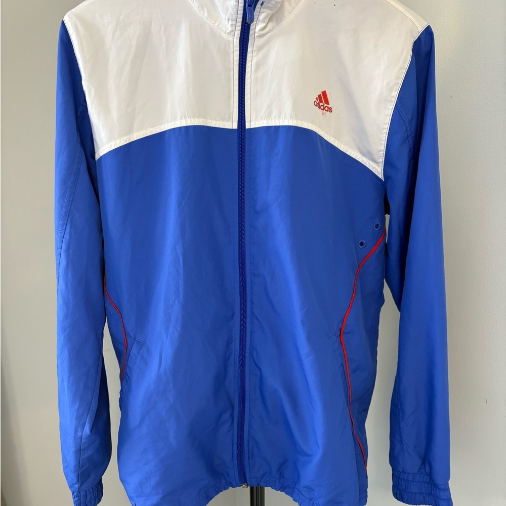 Adidas Essentials 2012 Colorblock Track Jacket Blue White Red Size M - Picture 2 of 11